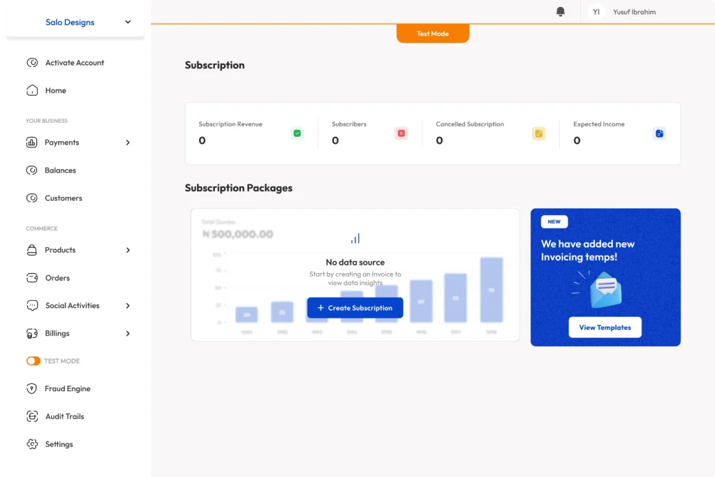subscription page